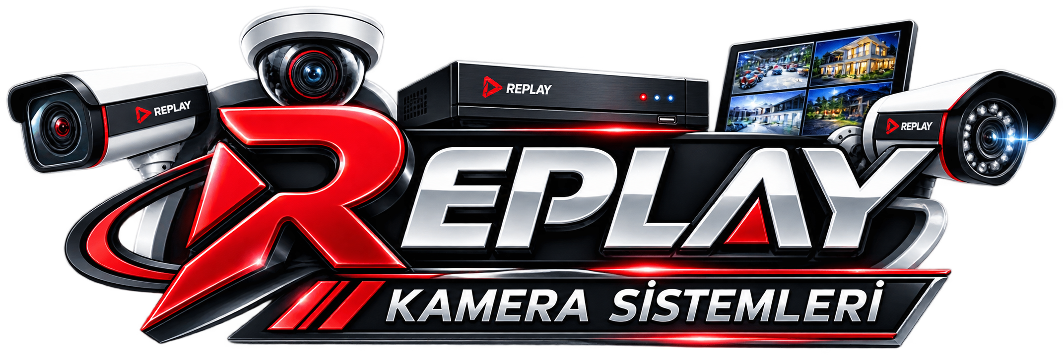 Replay Kamera Sistemleri kamera ikonlu 3D marka logosu